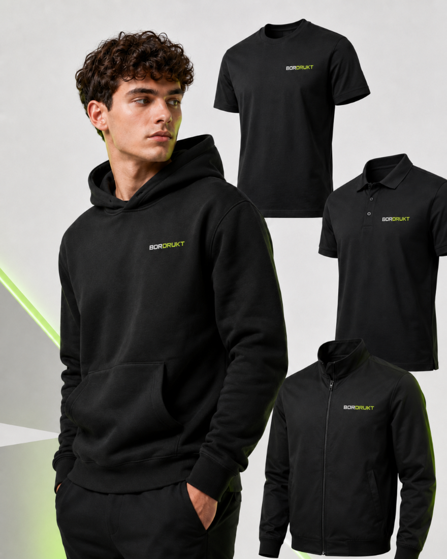 BORDRUKT bedrijfskleding collectie - hoodie, t-shirt, polo en jack